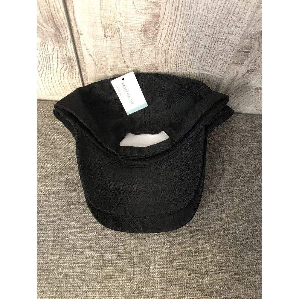 Adult Squad Black Adjustable Hat Baseball Caps Pack of 2 - Picture 3 of 3